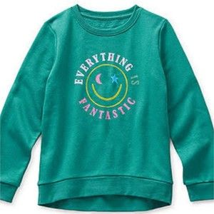 𝅺Thereabouts Little & Big Girls 2XL crewneck green fleece long sleeve sweatshirt